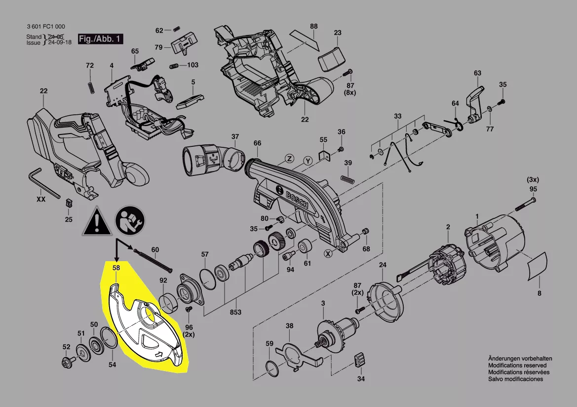 Capot de protection lame réf. 1 619 PS0 630 Bosch